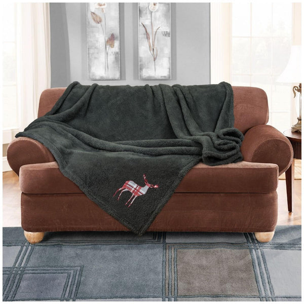 EMB TEDDY STAG THROW