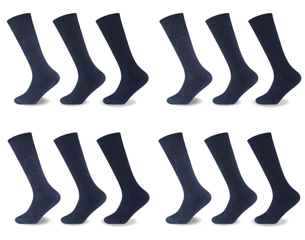 MENS 100% COTTON RICH LONGHOSE SOCKS Dozen Pack