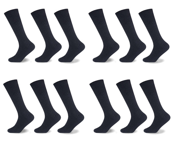 MENS 100% COTTON RICH LONGHOSE SOCKS Dozen Pack