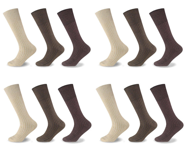 MENS 100% COTTON RICH LONGHOSE SOCKS Dozen Pack
