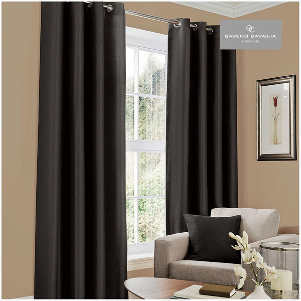 Faux Silk Eyelet Curtains