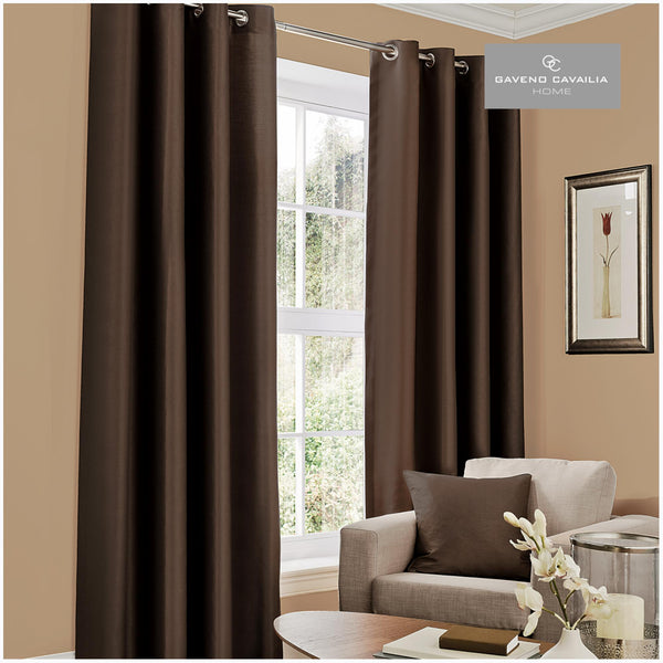 Faux Silk Eyelet Curtains