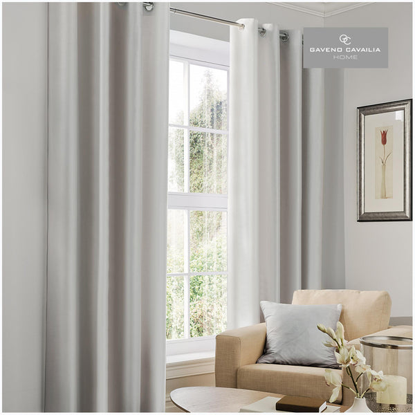 Faux Silk Eyelet Curtains
