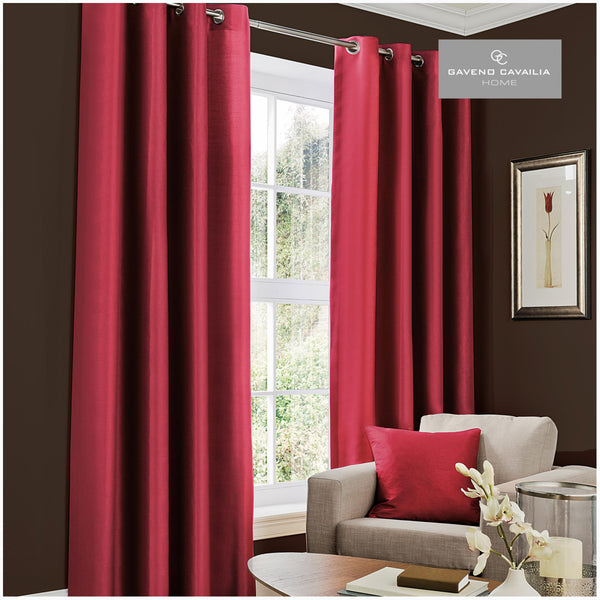Faux Silk Eyelet Curtains