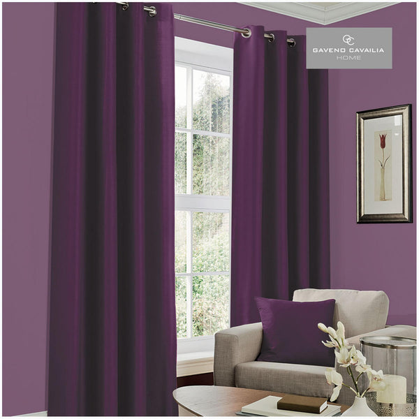 Faux Silk Eyelet Curtains