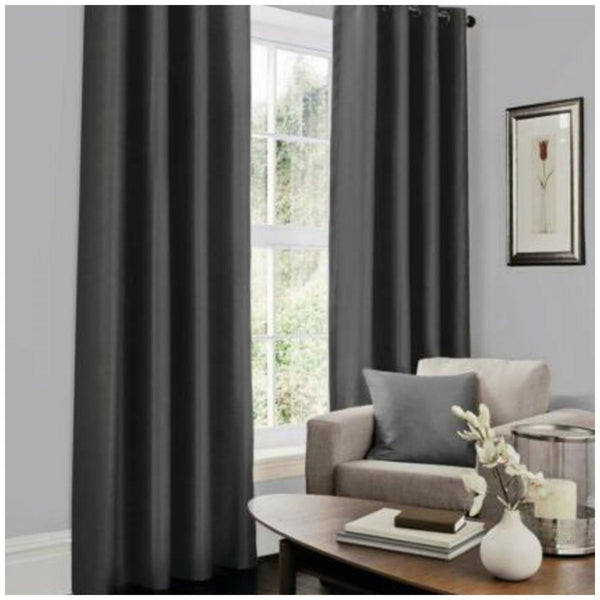 Faux Silk Eyelet Curtains