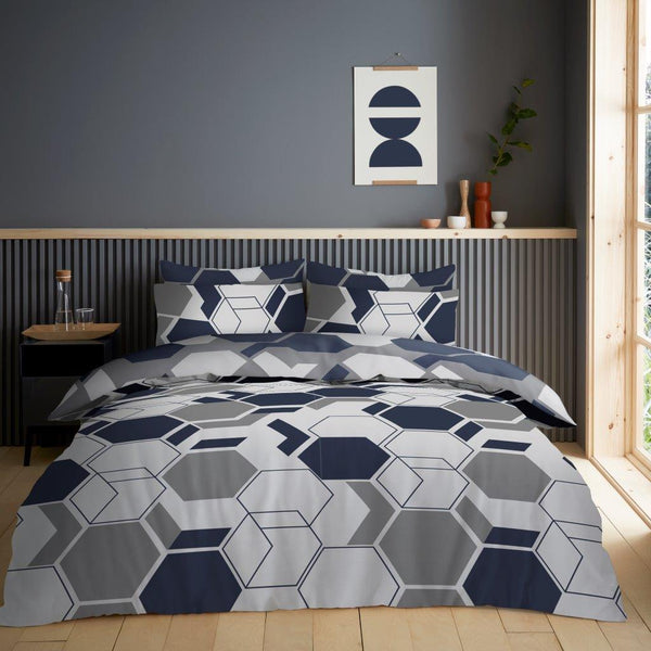 Printed Super Dreamer Aster Geo Duvet Set
