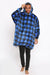 Printed Adult Hoodie - Check-Blue/Black