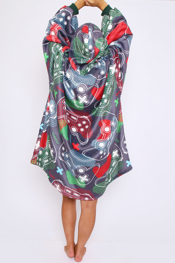 XMAS ADULT HOODIE GAMER GRID