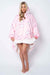 Printed Adult Hoodie - Plush Cat Hoodie-Pink